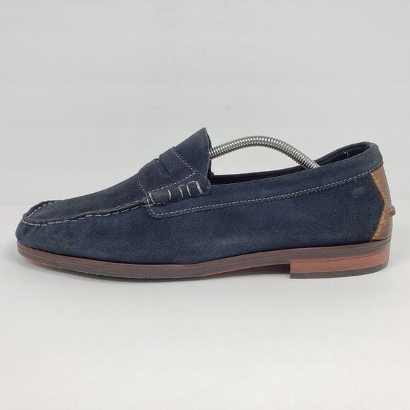 Florsheim Sea Island Mens Size 12 D Navy Blue Suede Slip On Formal Loafer Shoes main image 4